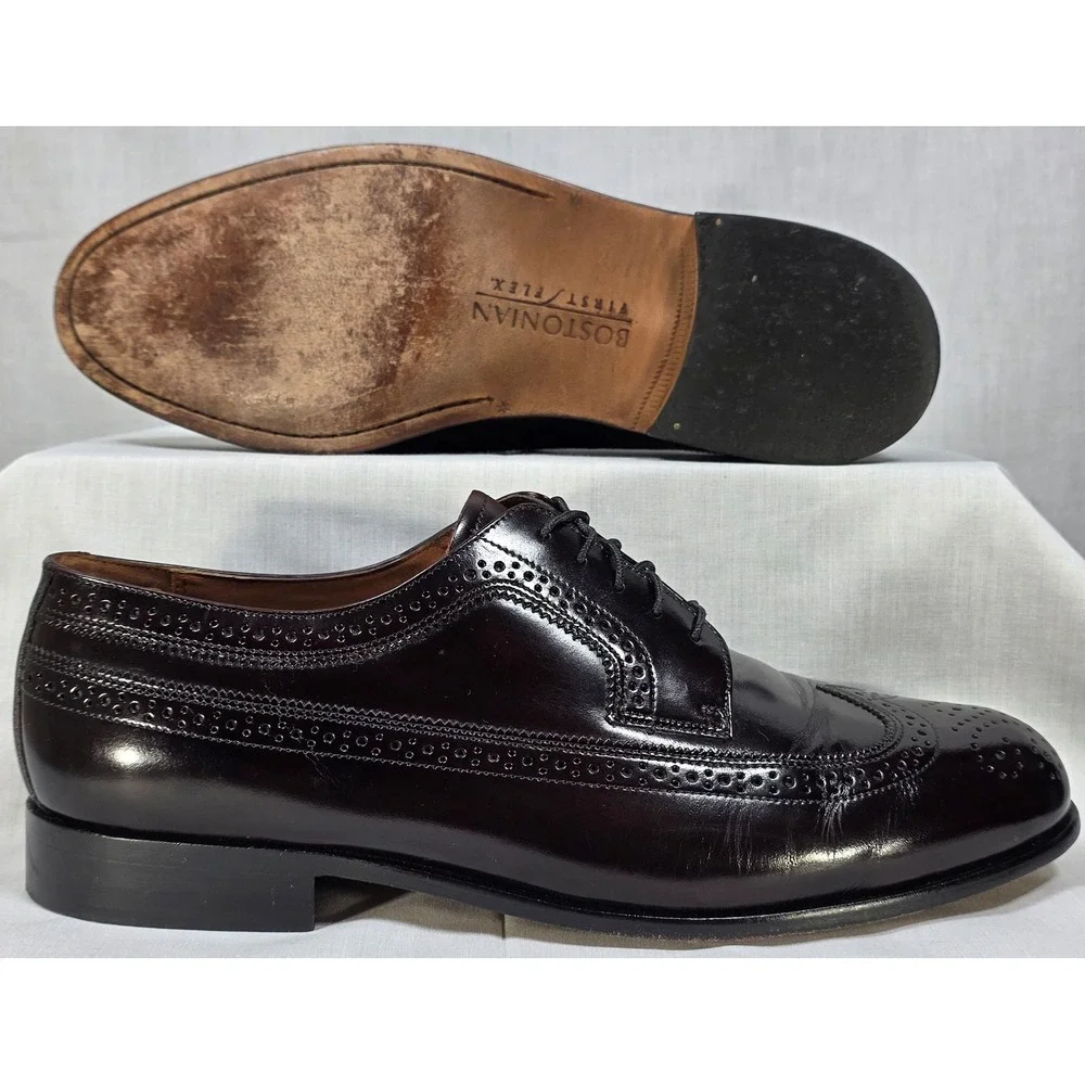 Bostonian Classics First Flex‎ Men's Burgundy Leather Wingtip Oxford Shoes
